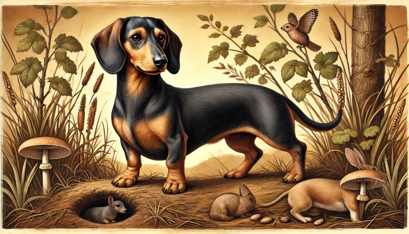 サンプル画像(この画像はAIで作成したイメージ画像であり、実際のカニンヘンダックスフンドまたはチワックスの写真ではありません。犬種のイメージを伝えるための参考画像です